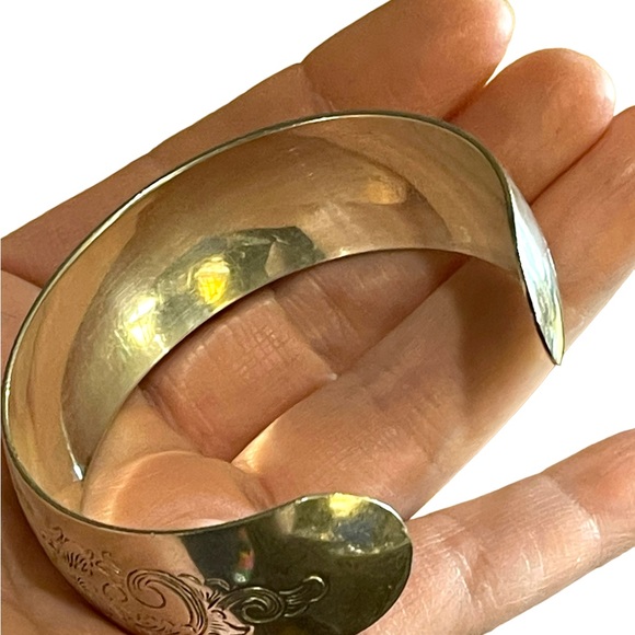 Stunning vintage S Kirk & Son Etched sterling silver 925 Bangle - Picture 5 of 7